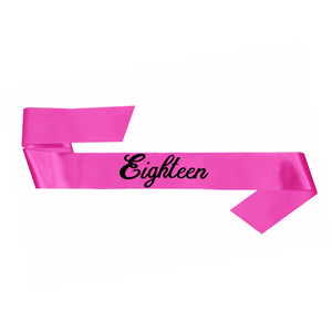 Amscan_OO Badges, Sash & Rosettes 18th Birthday Pink Sash 76cm Each