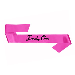 Amscan_OO Badges, Sash & Rosettes 21st Birthday Pink Sash 76cm Each