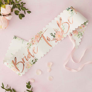 Amscan_OO Badges, Sash & Rosettes Floral Hen Party Bride To Be Sash 76cm x 10cm Each