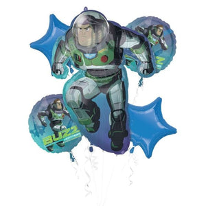 Balloon - Airwalkers & Bouquets Buzz Lightyear Foil Balloons Bouquet 5pk