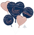 Navy Wedding Love Better Together Balloon Bouquet 5pk