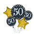 Sparkling Birthday 50th Balloon Bouquet 5pk
