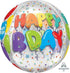 Happy Birthday Celebration Orbz Balloon 38cm x 40cm Each