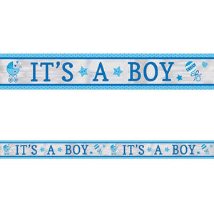 Amscan_OO Balloon - Foil Baby Boy Foil Banner 7.6m Each