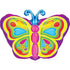 Bright Butterfly Junior Shape Foil Balloon 46cm x 46cm Each