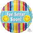 Feel Better Soon Stripes Foil Balloon 45cm Each