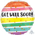 Get Well Soon Bold Stripes Foil Balloon 45cm Each