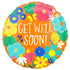 Get Well Soon Orange Floral Foil Balloon 45cm Each