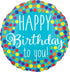 Happy Birthday to You Dots Self Sealing Foil Balloon 45cm Each