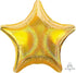 Holographic Star Gold Dazzler Star Foil Balloon 45cm Each