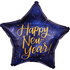 Holographic Star Happy New Year Midnight Foil Balloon 45cm Each