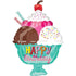 Ice Cream Sundae Happy Birthday Foil Balloon 45cm Each