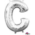 Letter C Silver Foil Balloon 40cm Each
