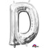 Letter D Silver Foil Balloon 40cm Each