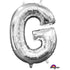 Letter G Silver Foil Balloon 40cm Each