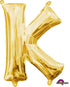 Letter K Gold Foil Balloon 40cm Each