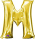 Letter M Gold Foil Balloon 40cm Each