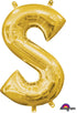 Letter S Gold Foil Balloon 40cm Each