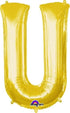 Letter U Gold Foil Balloon 40cm Each