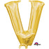 Letter V Gold Foil Balloon 40cm Each