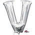 Letter V Silver Foil Balloon 40cm Each