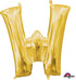 Letter W Gold Foil Balloon 40cm Each