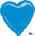 Metallic Blue Heart Foil Balloon 45cm Each