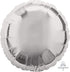 Metallic Silver Circle Foil Balloon 45cm Each