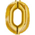 Number 0 Gold Foil Balloon 40cm Each