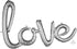 Phrase Script love Silver Foil Balloon 78cm x 53cm Each