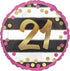 Pink & Gold Milestone 21st Foil Balloon 45cm Each
