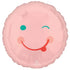 Pink Smiley Face Foil Balloon 45cm Each