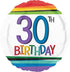 Rainbow Happy Birthday 30 Foil Balloon 45cm Each