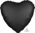 Satin Luxe Onyx Heart Foil Balloon 45cm Each
