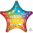 Star Happy Birthday Rainbow Star Foil Balloon 45cm Each