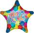 Star Happy Birthday Sparkle Balloons Self Sealing Foil Balloon 45cm Each