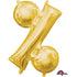 Symbol % Gold Foil Balloon 40cm Each