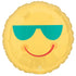 Yellow Smiley Face & Sunglasses Foil Balloon 45cm Each
