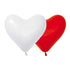 Hearts Fashion Red & White Latex Balloons 28cm 12pk