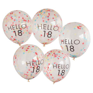 Balloon - Plain Latex Mix It Up Brights 'Hello 18' Balloons
