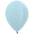 Satin Pearl Blue Latex Balloons 30cm 25pk