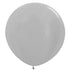 Satin Pearl Silver Latex Balloons 90cm 2pk