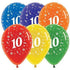 Age 10 Crystal Assorted Latex Balloons 30cm 25pk