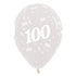 Age 100 Crystal Clear Latex Balloon 30cm 25pk