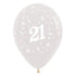 Age 21 Crystal Clear Latex Balloon 30cm 25pk