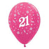 Age 21 Metallic Fuchsia Latex Balloon 30cm 25pk
