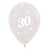 Age 30 Crystal Clear Latex Balloon 30cm 25pk