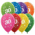 Age 30 Metallic Assorted Latex Balloon 30cm 25pk