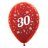 Age 30 Metallic Red Latex Balloon 30cm 25pk