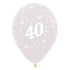 Age 40 Crystal Clear Latex Balloon 30cm 6pk